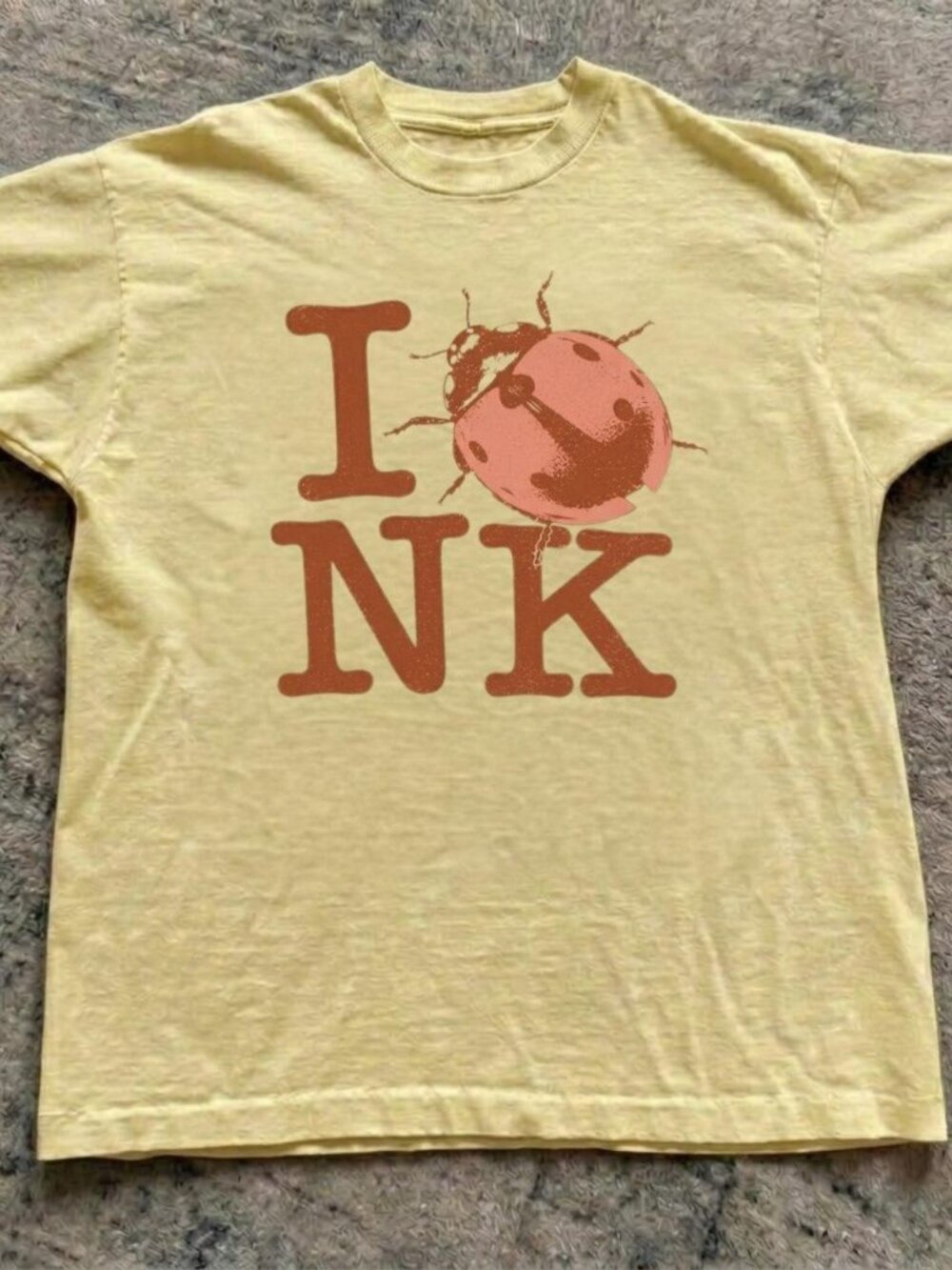 Gildan Light Yellow Cute Ladybug Bug Graphic Tee